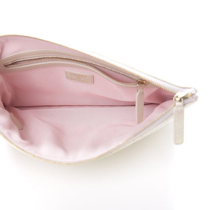 Chanel Iridescent Lambskin Quilted Medium Cosmetic Case Ivory 5 of 8