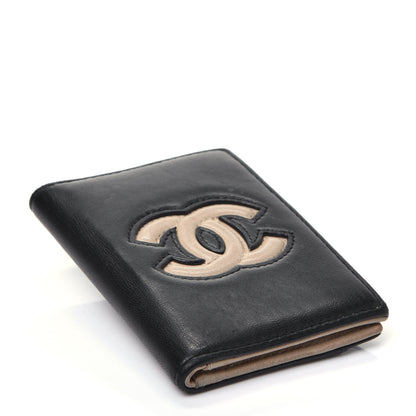Chanel Lambskin CC Card Holder Wallet Black Gold 4 of 8
