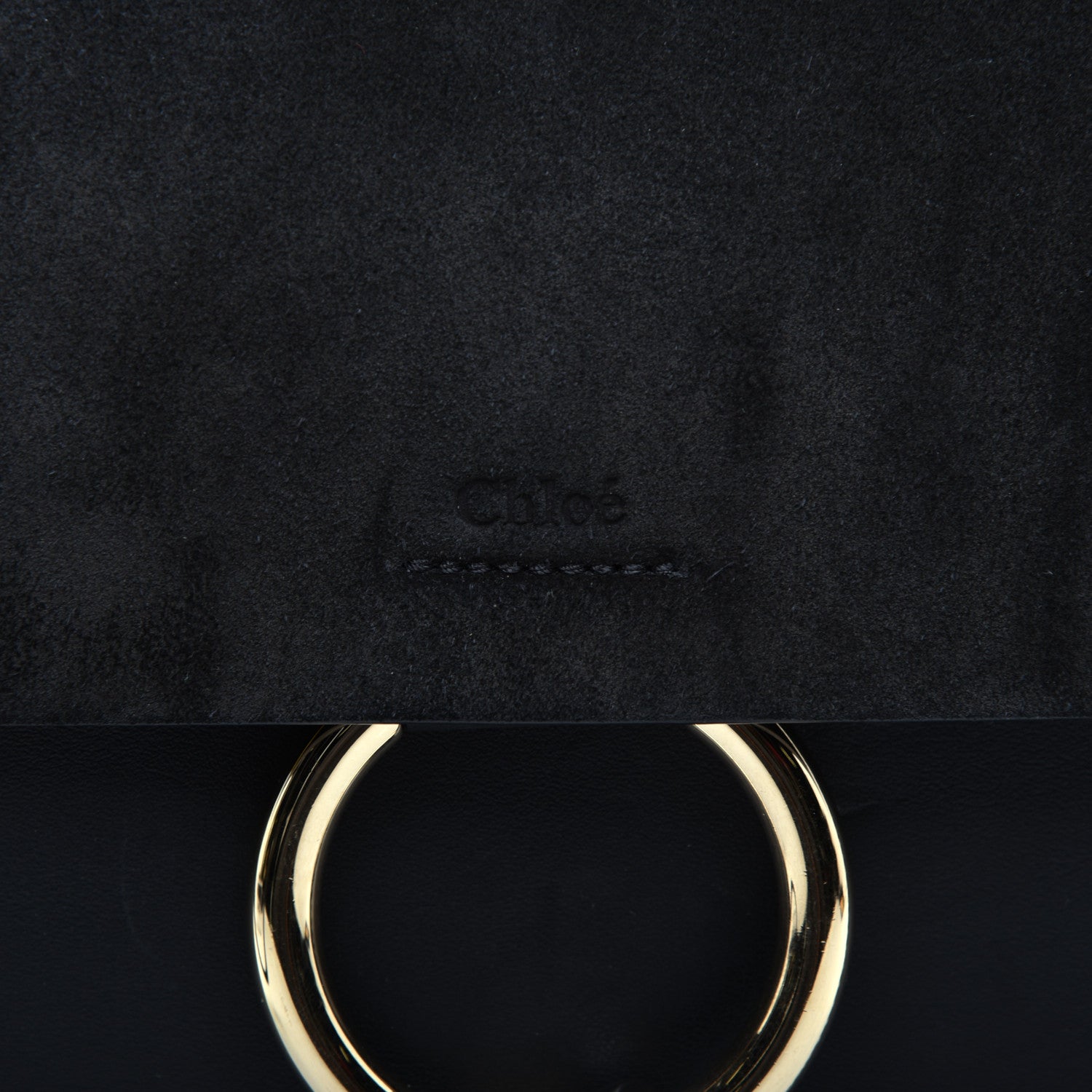 Chloe Suede Calfskin Medium Faye Shoulder Bag Black 10 of 10