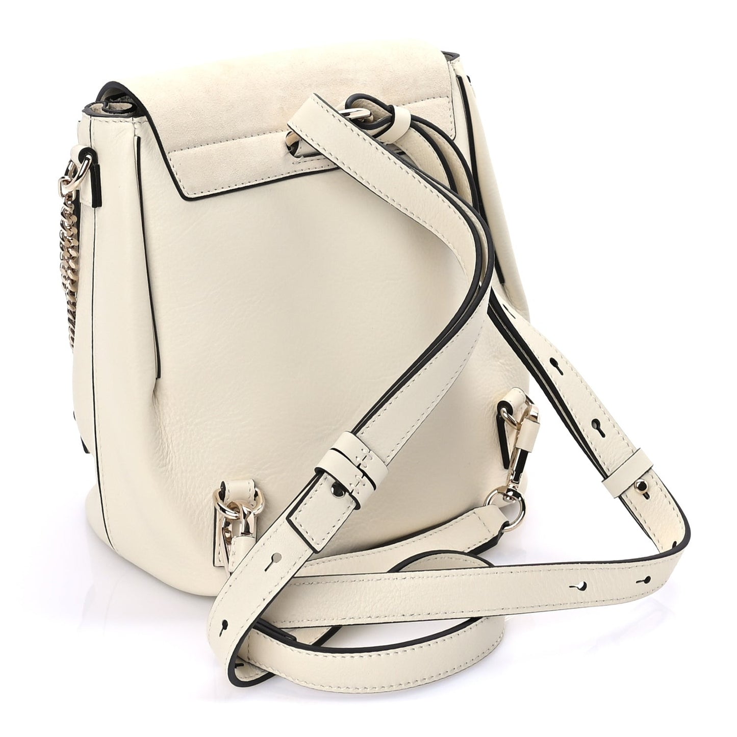 Suede Calfskin Small Faye Backpack  Off White