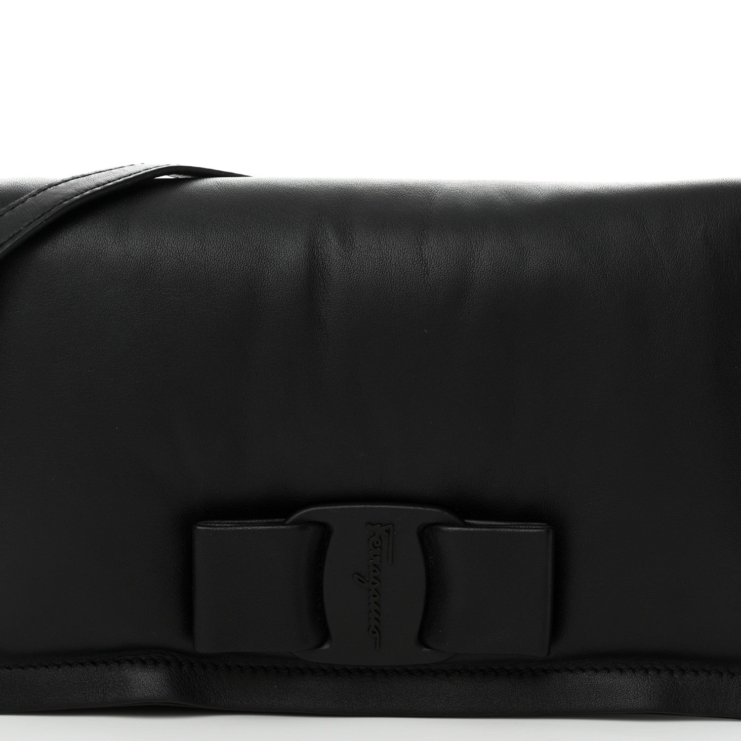 Salvatore Ferragamo Calfskin Mini Viva Bow Shoulder Bag Black 7 of 14