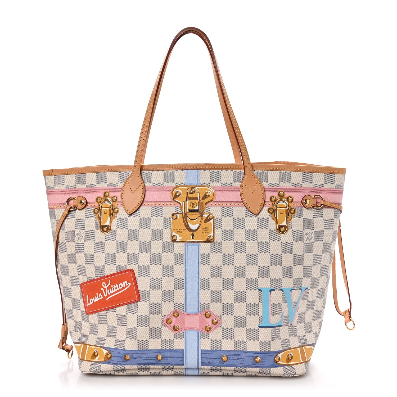 Louis Vuitton Damier Azur Summer Trunks Neo Neverfull MM 1 of 11