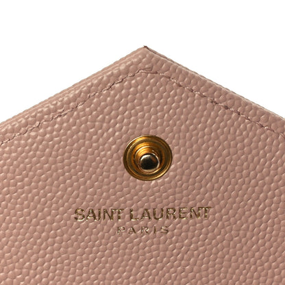 Saint Laurent Grain De Poudre Matelasse Chevron Monogram Chain Wallet Pale Blush 5 of 9