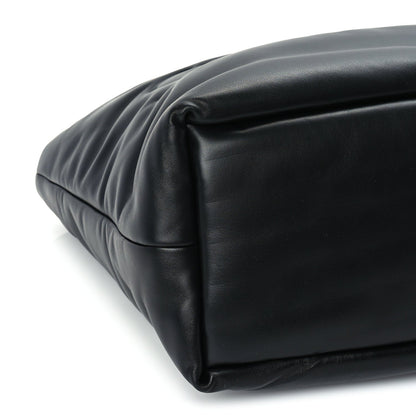 Saint Laurent Lambskin Wide Puffer Tote  Black 7 of 8