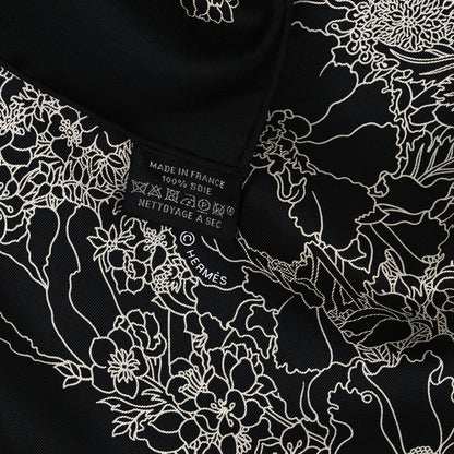 Hermes Silk Robe Legere Scarf 90 Black White 3 of 3