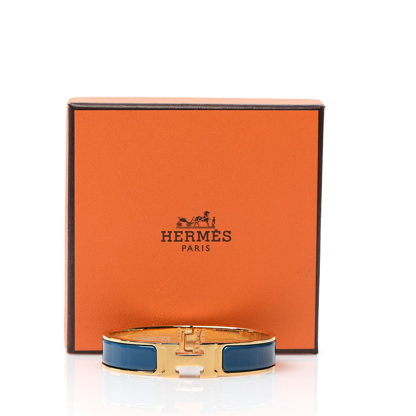Enamel Narrow Clic Clac H Bracelet PM Bleu Profond