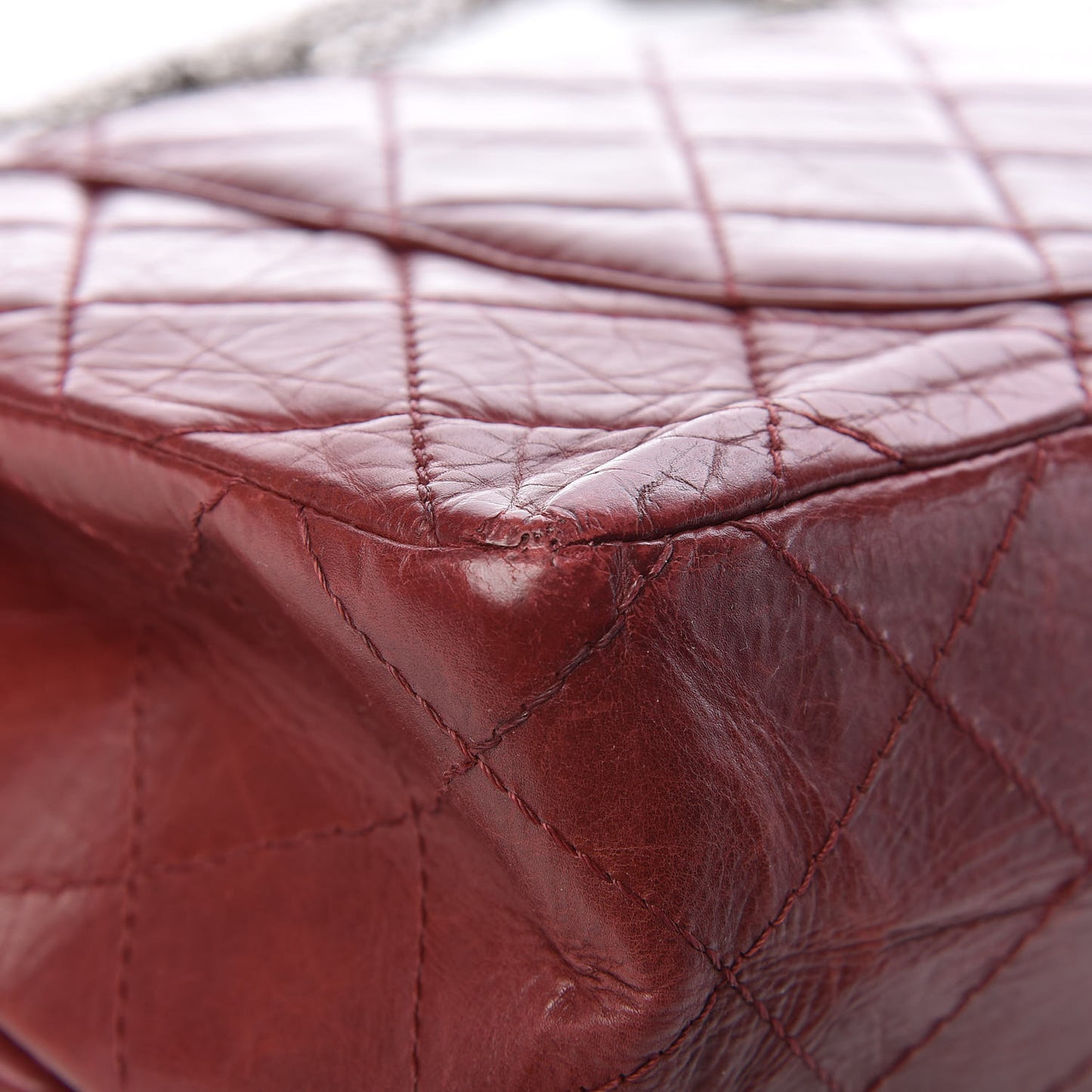 Aged Calfskin Quilted 2.55 Reissue 228 Flap Dark Red