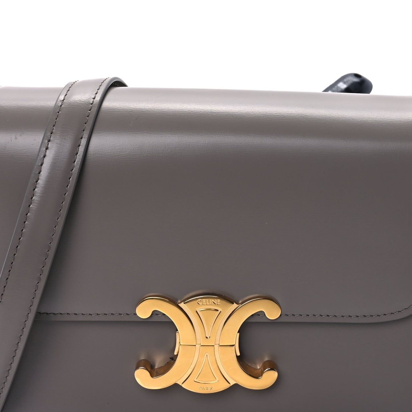 Shiny Calfskin Medium Triomphe  Pebble