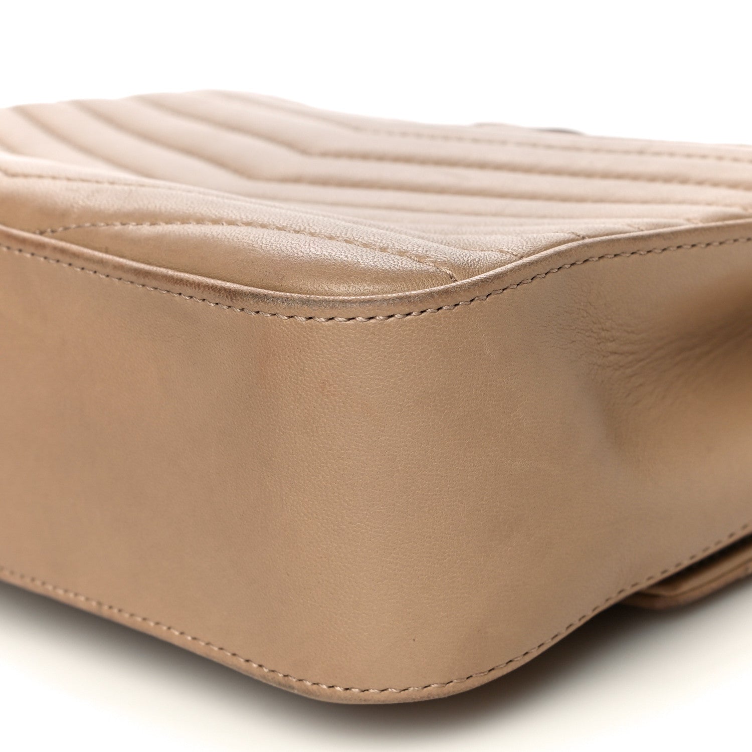 Saint Laurent Lambskin Matelasse Chevron Monogram Small Sulpice Bag Sable Beige 11 of 24