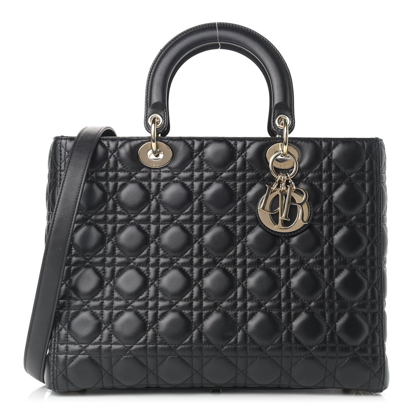Lambskin Cannage Large Lady Dior Black