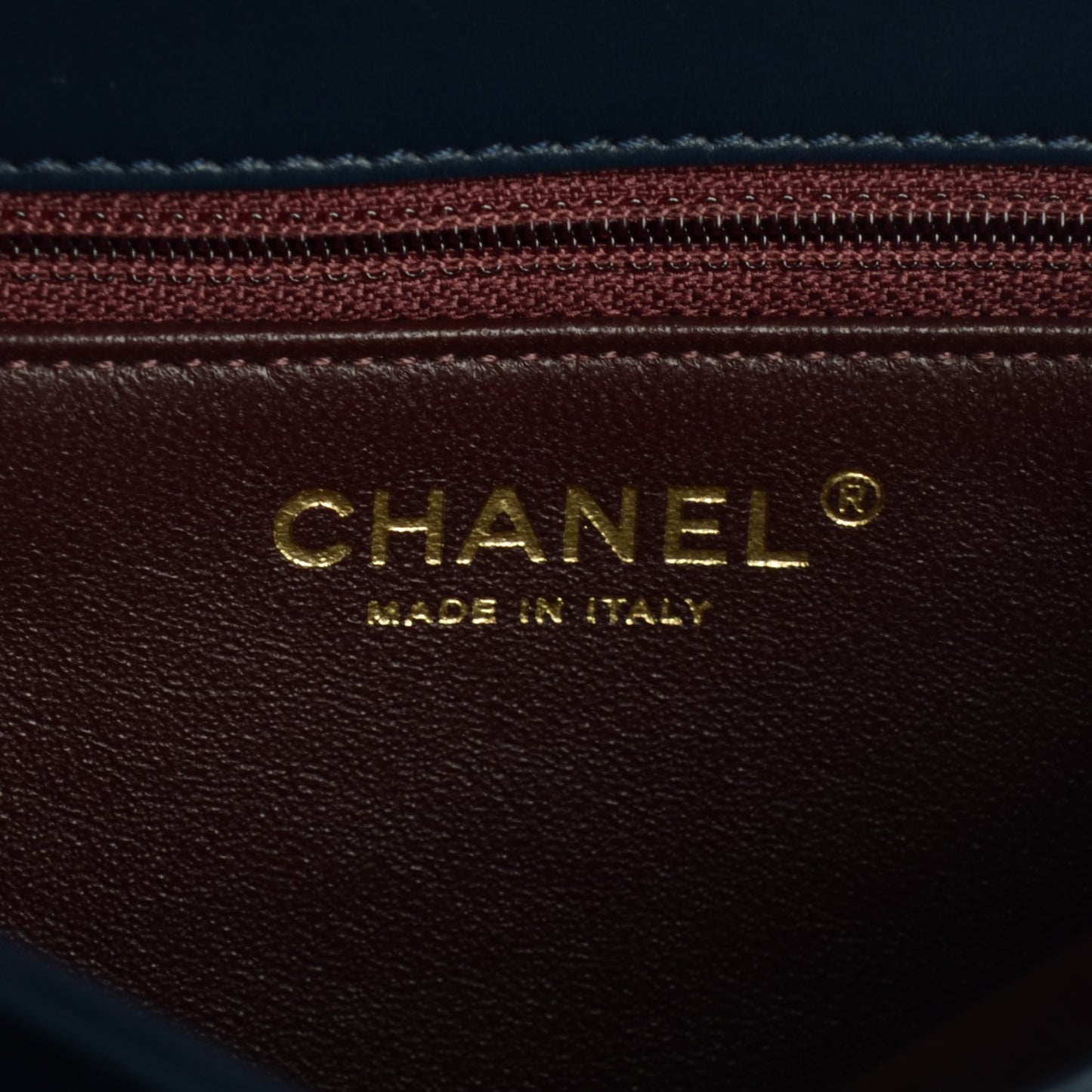 Lambskin Quilted Medium Trendy CC Flap Navy Blue