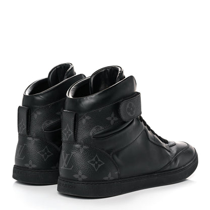 Louis Vuitton Monogram Eclipse Mens Passenger High Top Sneaker Boots 8 Black 4 of 11