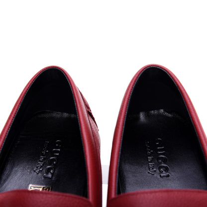 Gucci Calfskin Web Mens Driver Loafers 9 Red 10 of 13