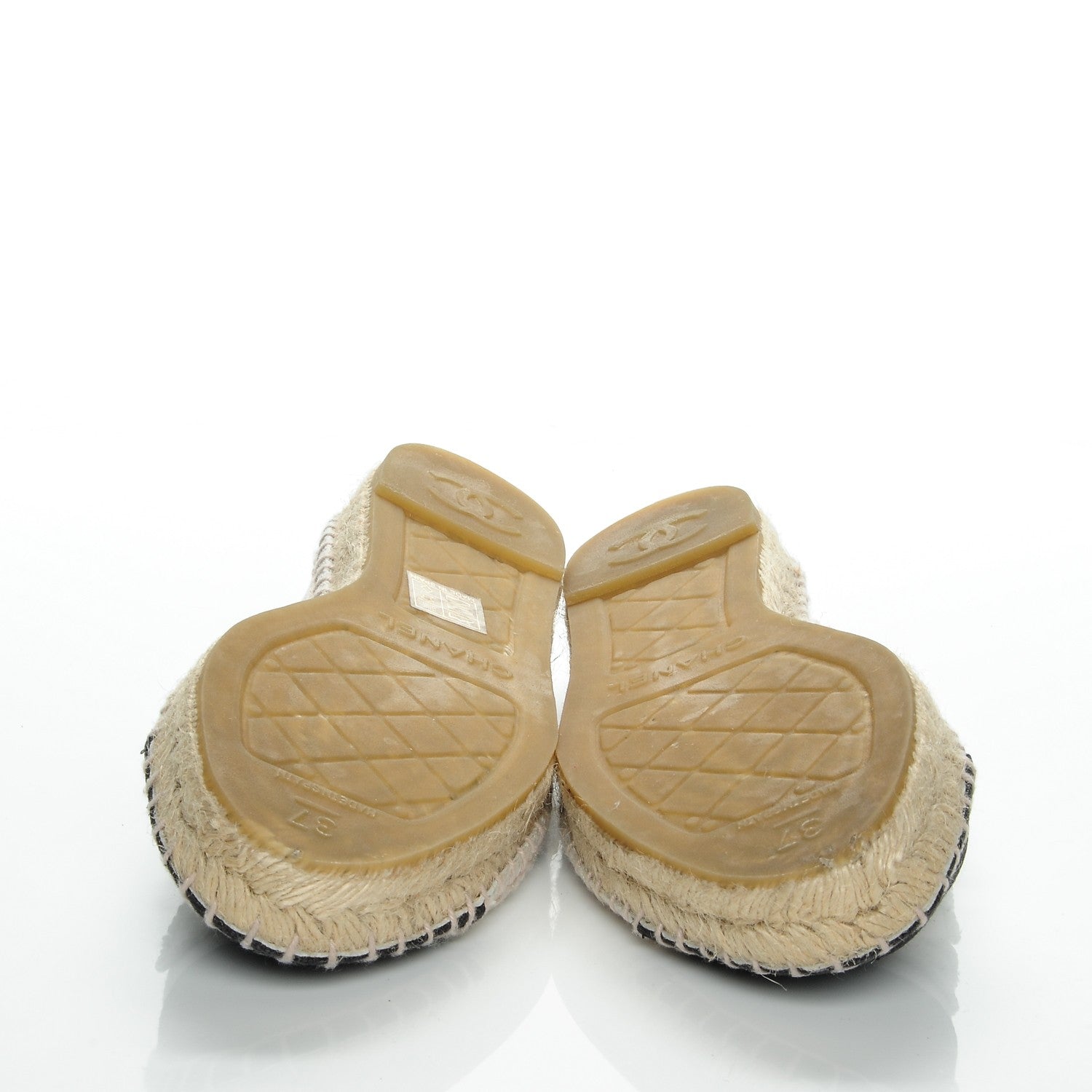 Chanel Toile CC Espadrilles 37 Beige Black 5 of 7