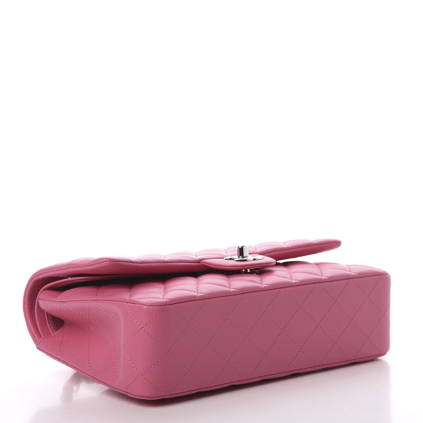 Lambskin Quilted Medium Double Flap Pink