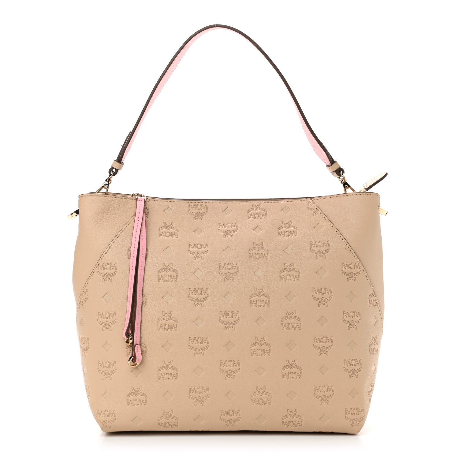 MCM Calfskin Ottomar Medium Klara Hobo New Beige 1 of 10