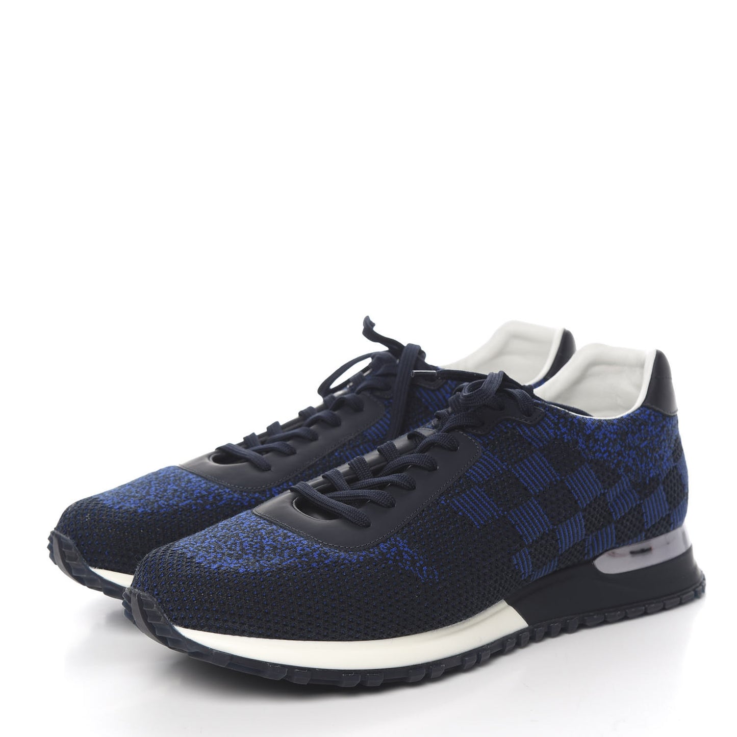 Calfskin Damier Run Away Sneakers 9 Pacific Blue