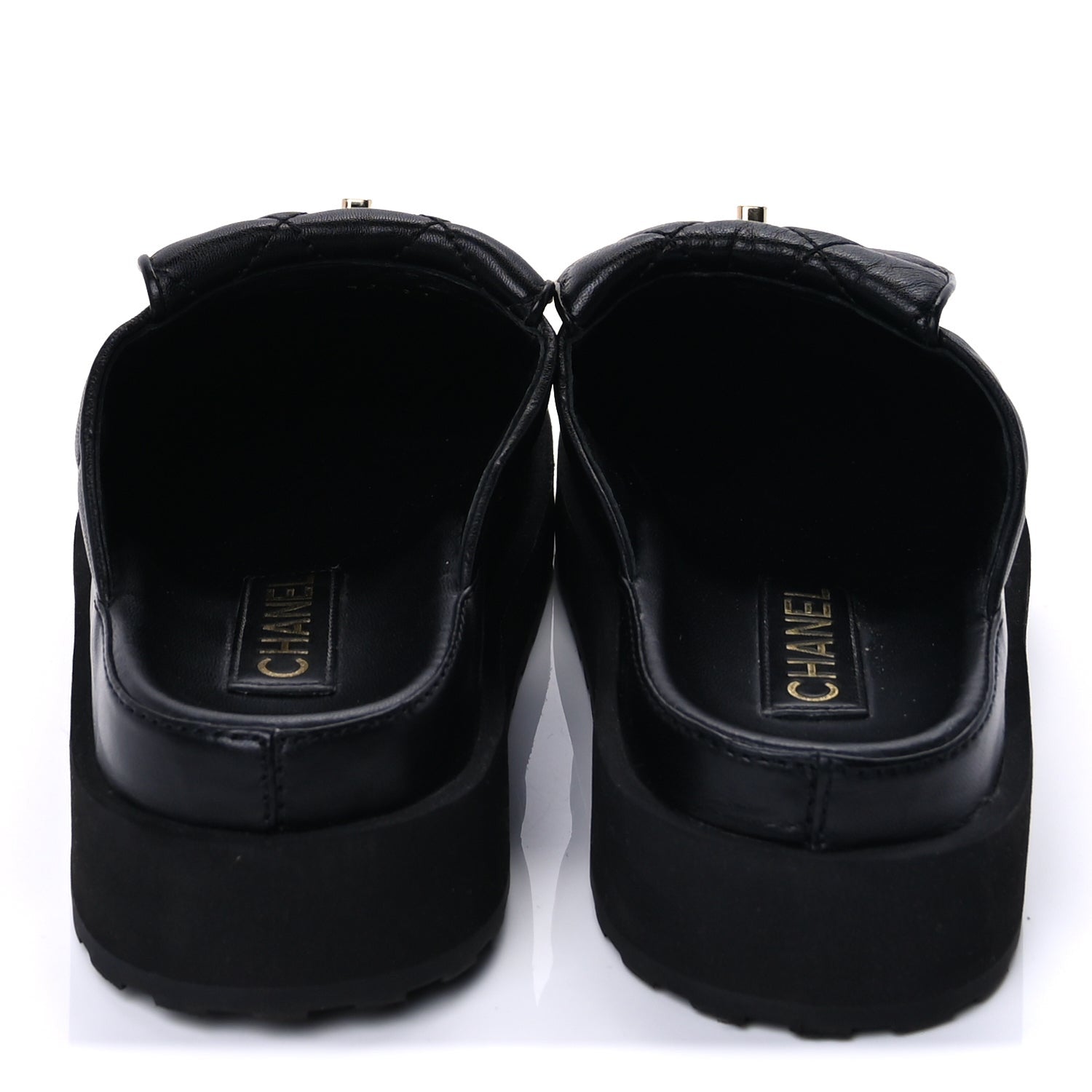 Chanel Lambskin Quilted CC Turnlock Mules 39  Black 5 of 9