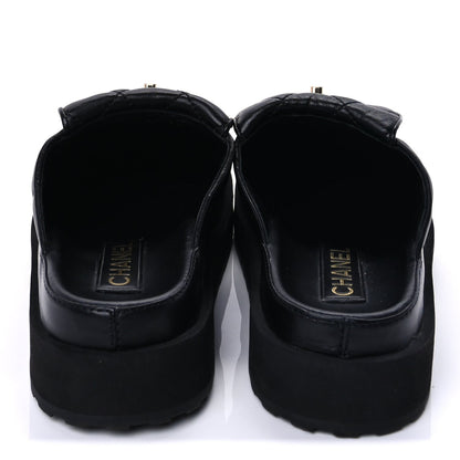 Chanel Lambskin Quilted CC Turnlock Mules 39  Black 5 of 9