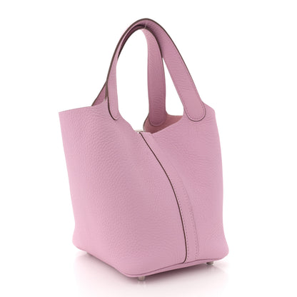 Hermes Taurillon Clemence Picotin Lock 18 PM Mauve Sylvestre 3 of 10