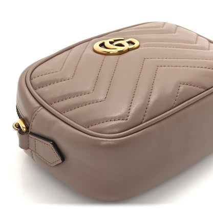 Gucci Calfskin Matelasse Mini GG Marmont Chain Shoulder Bag  Perfect Pink 8 of 9