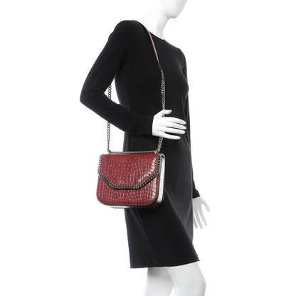 Stella McCartney Embossed Crocodile Effect Medium Falabella Box Shoulder Bag Red 2 of 7