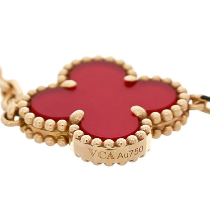 Van Cleef & Arpels 18K Yellow Gold Carnelian 5 Motifs Vintage Alhambra Bracelet 3 of 4