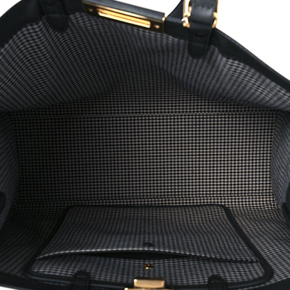 Fendi Wool Vitello King Houndstooth FF Embroidered Medium Peekaboo X-Tote Grigio Anthracite 5 of 8