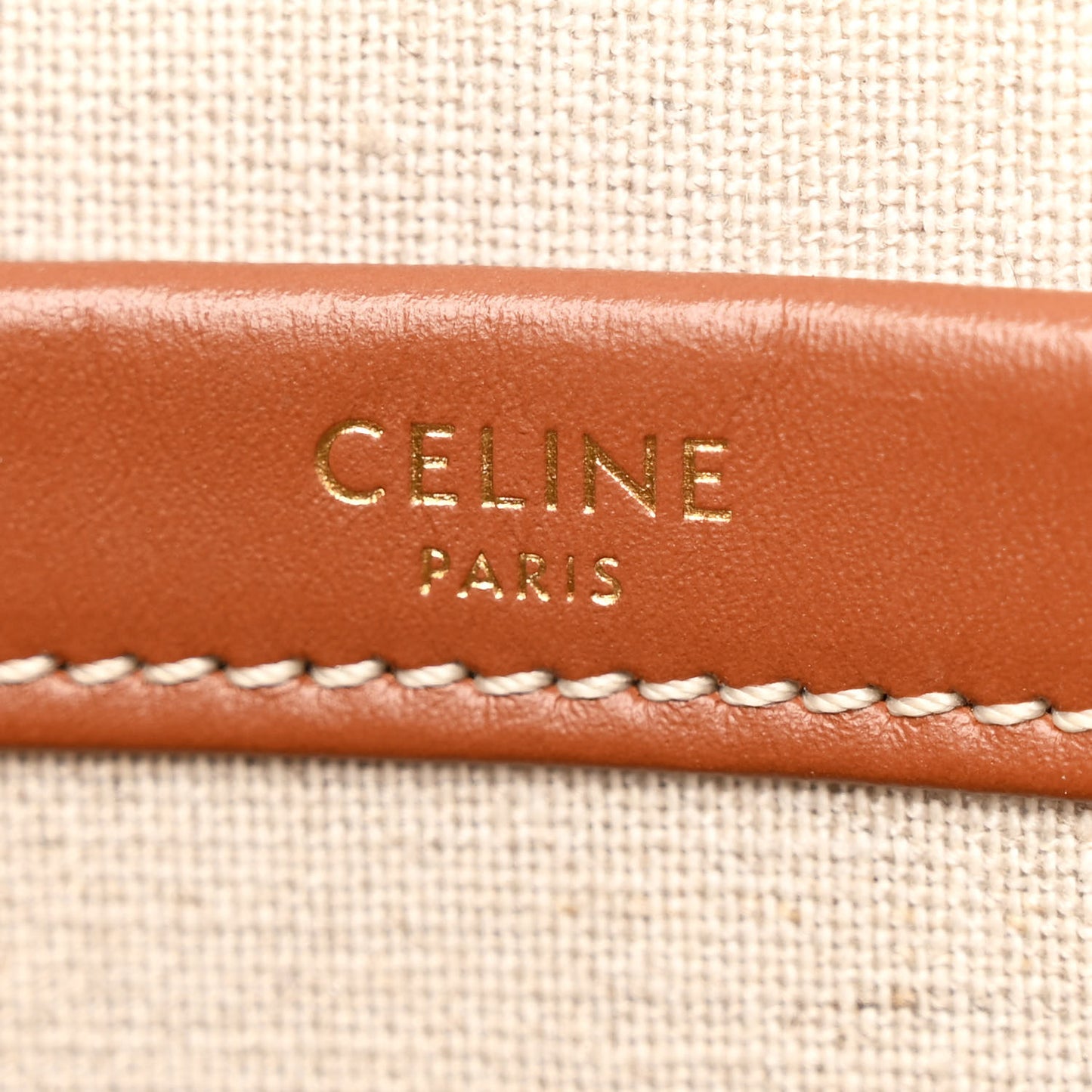 Canvas Calfskin Triomphe Large Cabas Thais Natural Tan