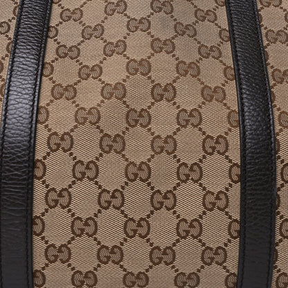 Gucci Monogram Dollar Calfskin Large Boston Duffle Bag  Beige Ebony Testa di Moro Marrone Scuro 6 of 8