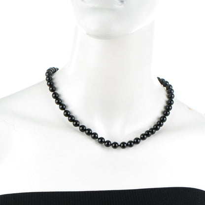Tiffany Sterling Silver Black Onyx Bead Toggle Necklace 2 of 5