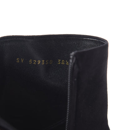 Saint Laurent Suede Loulou 95 Ankle Zip Boot 38.5 Black 8 of 9