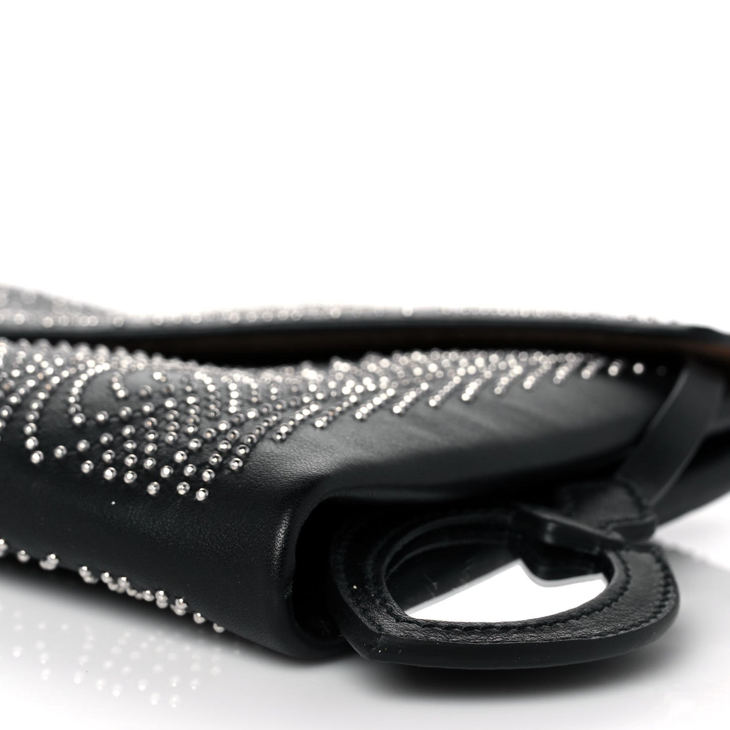 Calfskin Studded Envelope Clutch Black