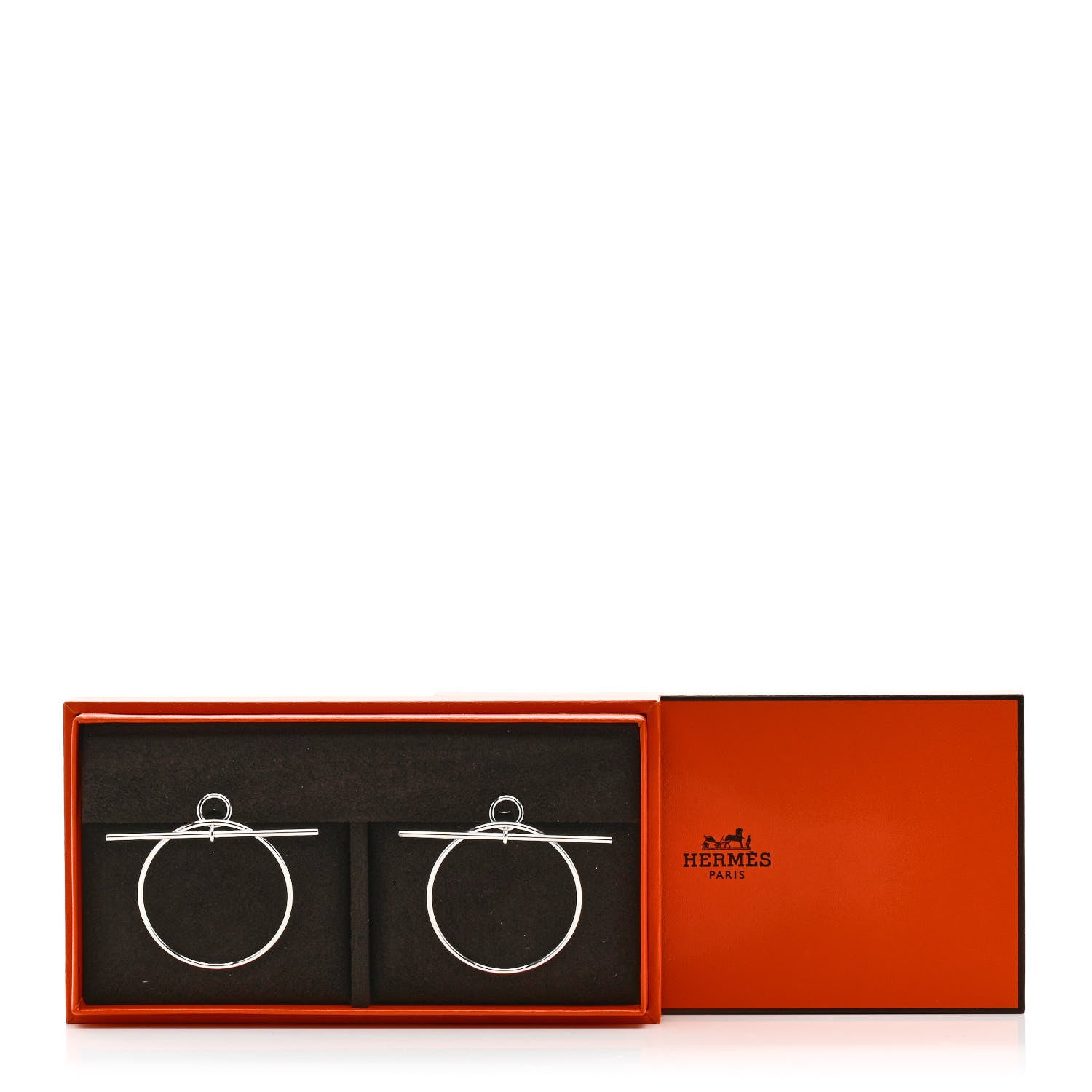 Hermes Sterling Silver MM Loop Earrings 6 of 6