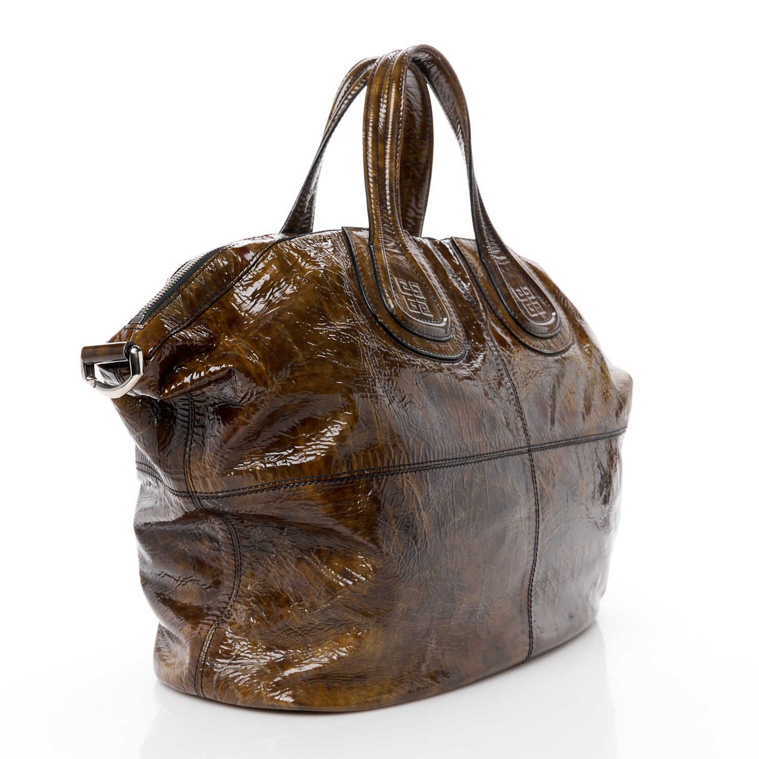 Givenchy Crinkled Patent Calfskin Medium Nightingale Light Brown 3 of 14