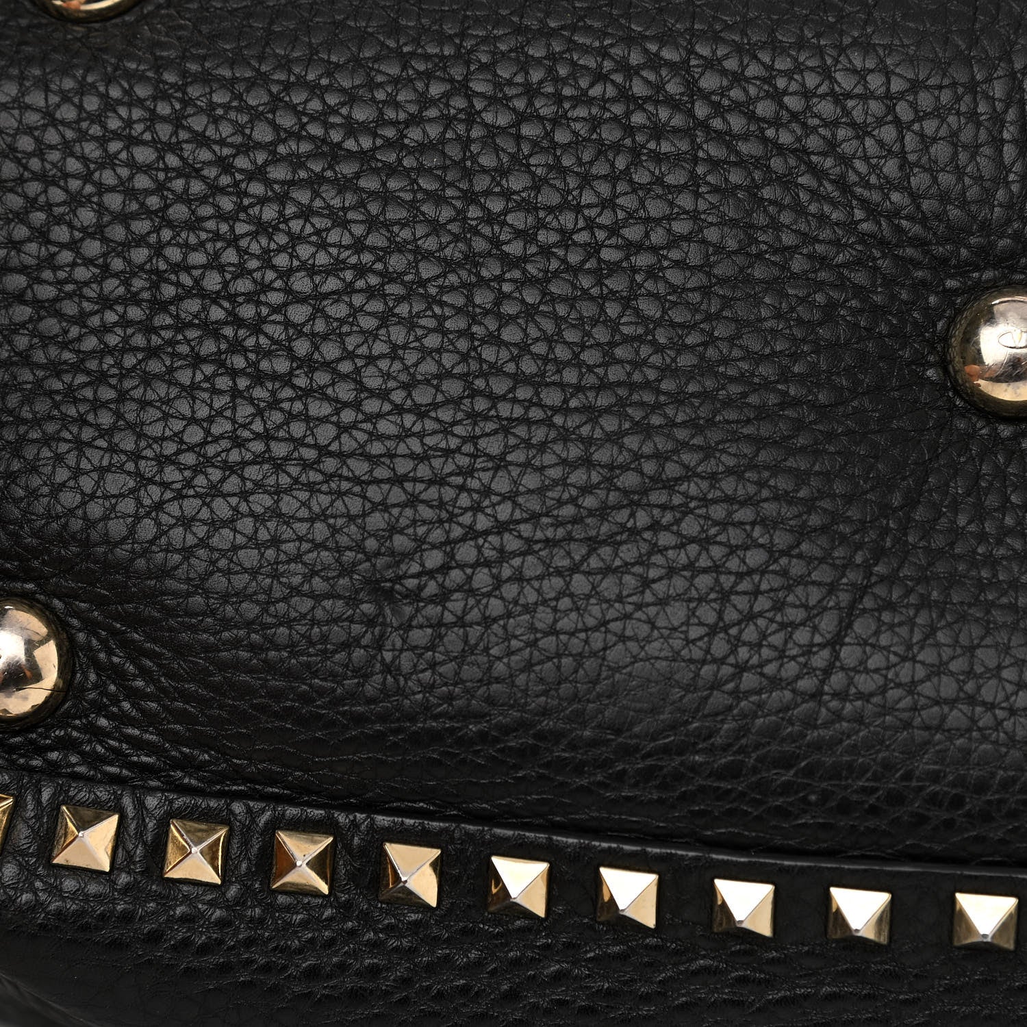 Valentino Garavani Pebbled Calfskin Medium Rockstud Tote Black 11 of 13
