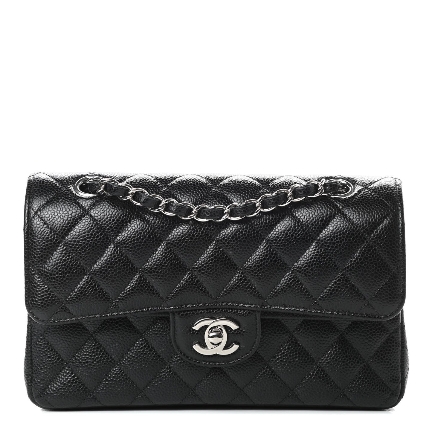 Caviar Quilted Small Double Flap Black