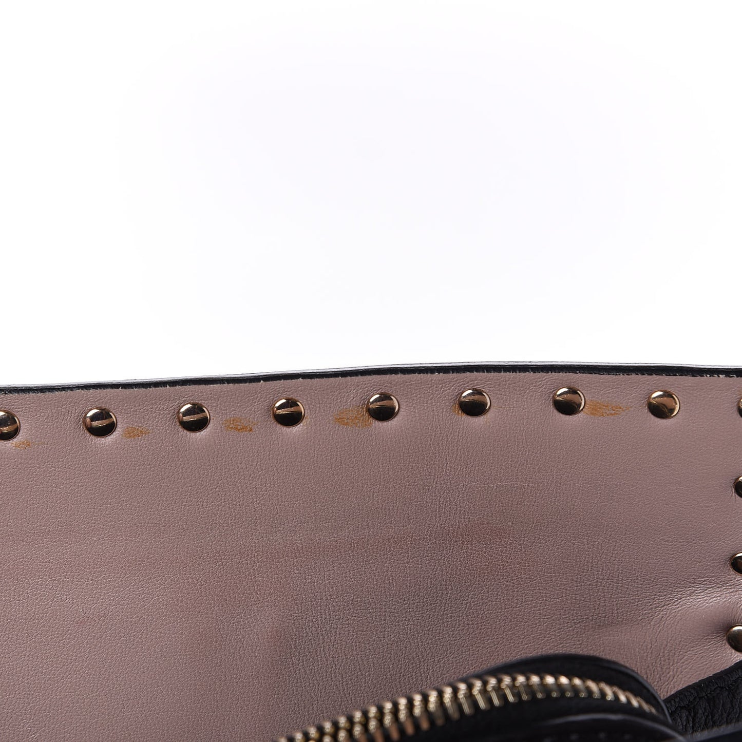 Vitello Small Rockstud Top Handle Tote Black