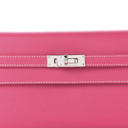 Hermes Epsom Kelly Tri-Fold Wallet Rose Tyrien 9 of 9
