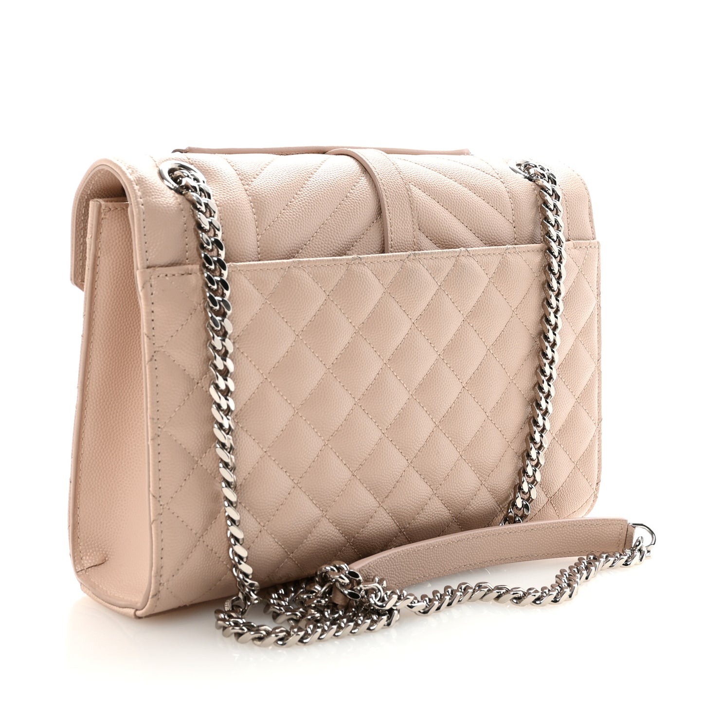 Grain De Poudre Textured Mixed Matelasse Medium Triquilt Monogram Satchel Marble Pink