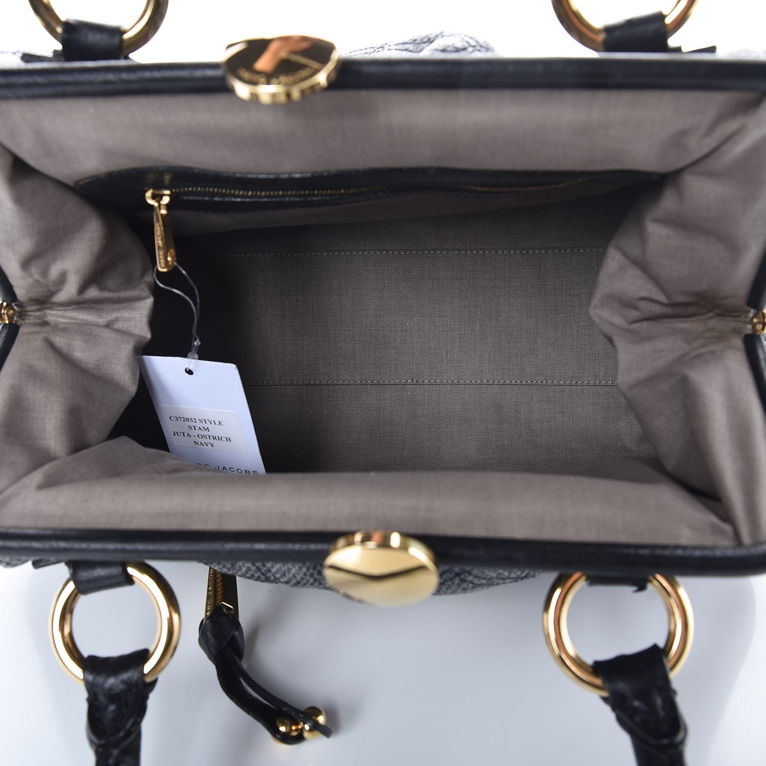 Marc Jacobs Juta Ostrich Stam Tote Navy 5 of 8