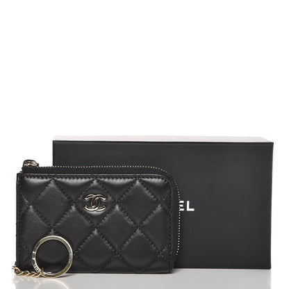 Chanel Lambskin Quilted Key Holder Case Black 8 of 8