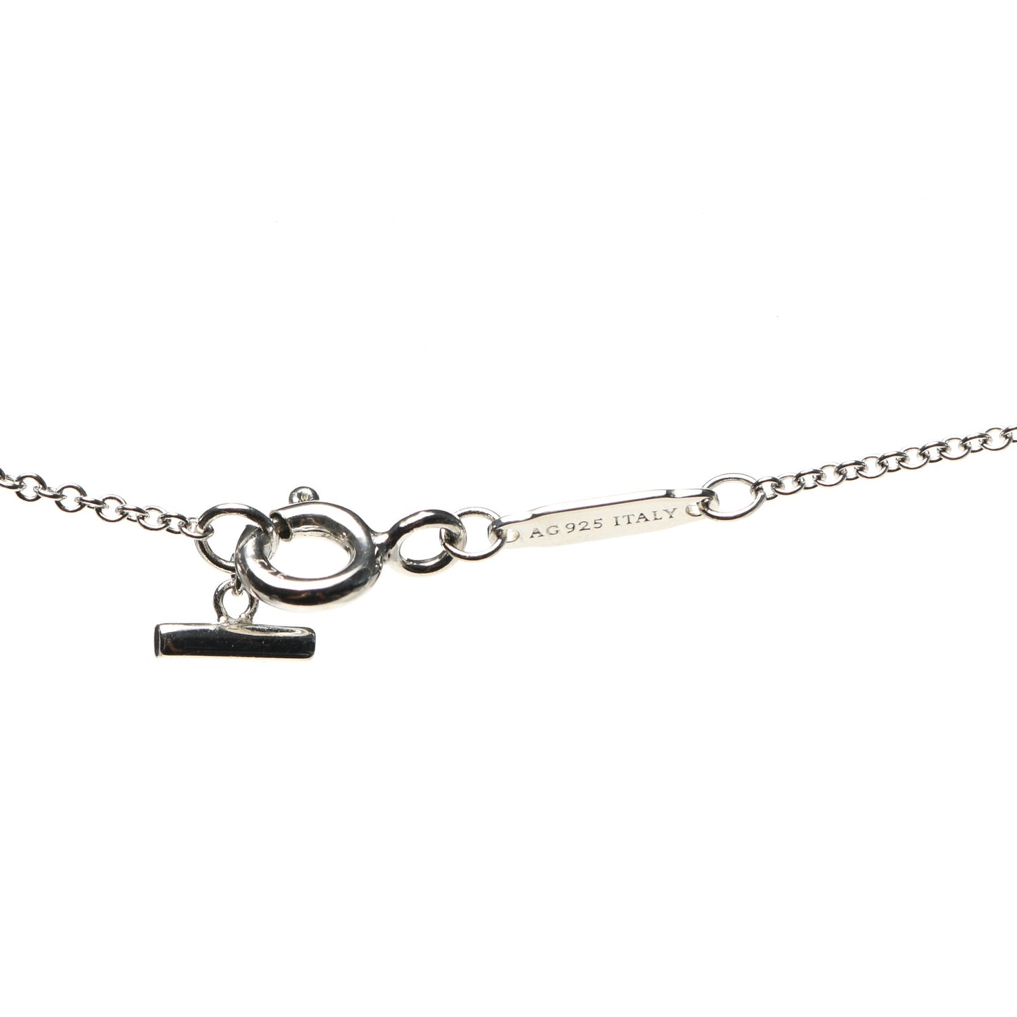 Sterling Silver Large T Smile Pendant Necklace