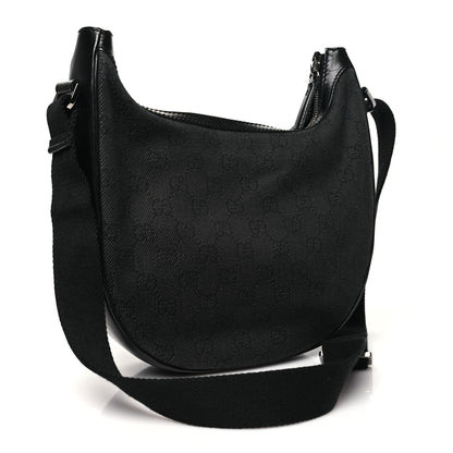 Gucci Denim Monogram Shoulder Bag Black 2 of 11