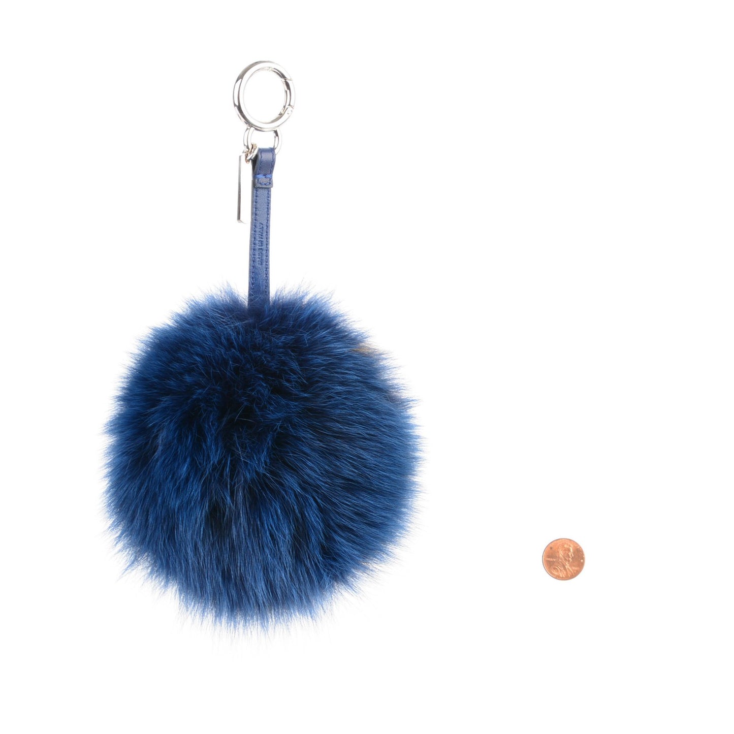 Fox Fur Shiny Nappa Bi-Color K ABCharm Bag Charm Blue Curry