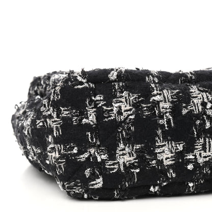 Chanel Tweed Quilted Large Chanel 19 Flap Black Silver Ecru 5 of 8