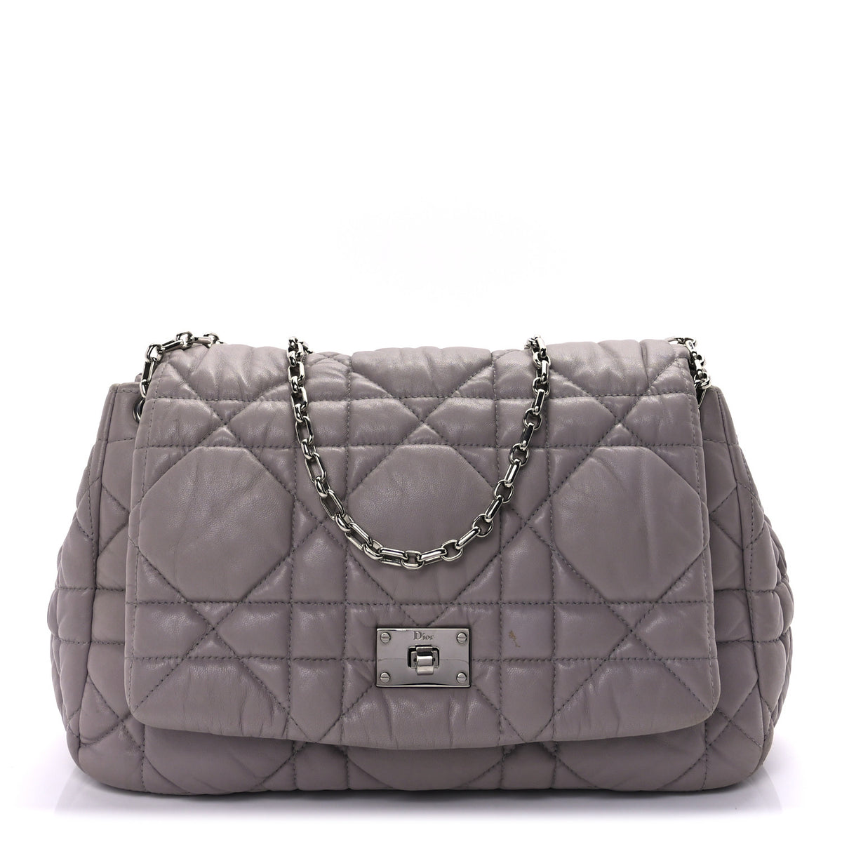 Lambskin Cannage Small Milly La Foret Shoulder Bag Grey