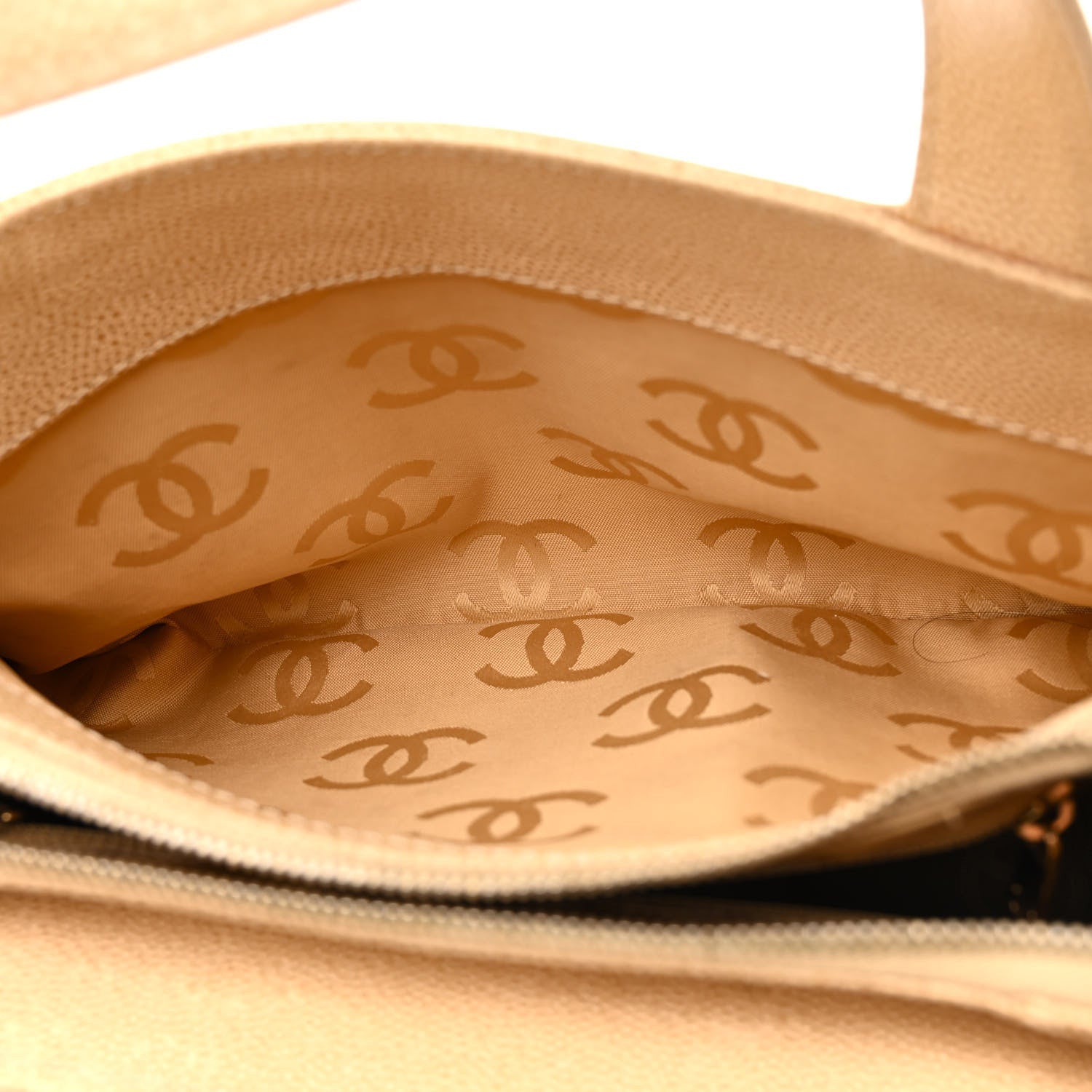 Chanel Caviar CC Shoulder Bag Beige 5 of 7