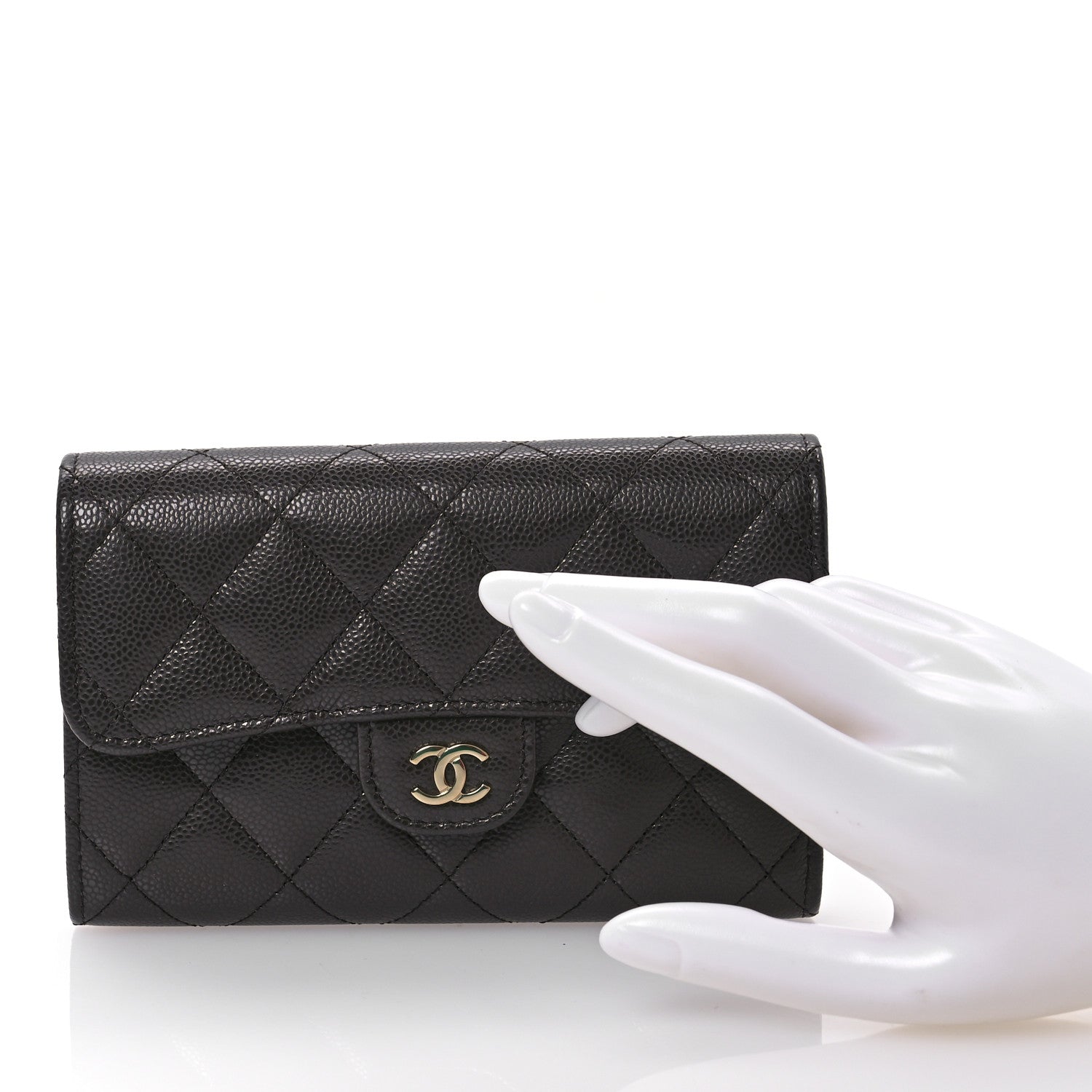 Chanel Caviar Quilted Medium Flap Wallet Dark Brown 2 of 8