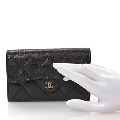 Chanel Caviar Quilted Medium Flap Wallet Dark Brown 2 of 8